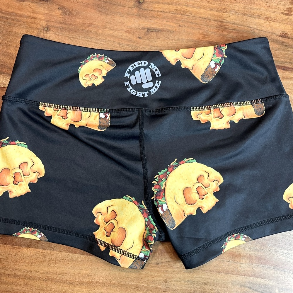 EUC Feed Me Fight Me workout shorts, size small